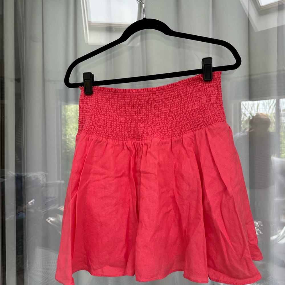 J. Crew Pink Smocked Mini Skirt Casual Resort Wear